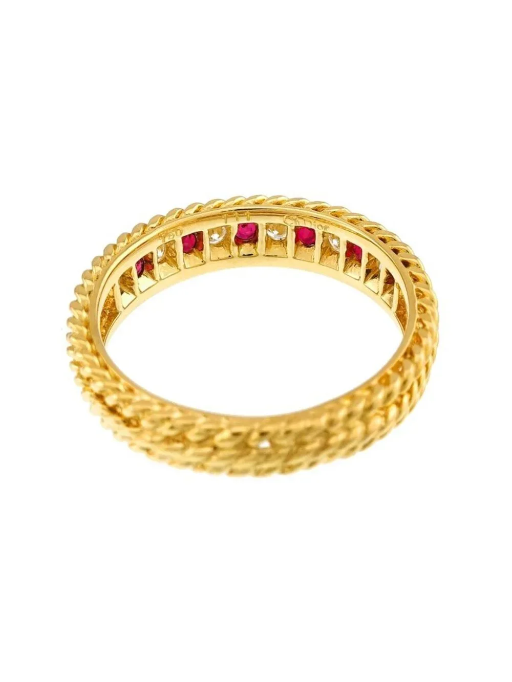 Dior Ring Ruby Diamond 18k YG Yellow Gold